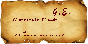 Glattstein Elemér névjegykártya